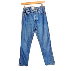 Sezane Le Brut Sexy High Waist Straight Leg Jeans Blue Organic Cotton size 27
